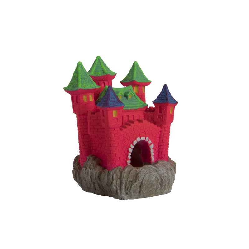 GloFish Castle Ornament, Large, Colorful Aquarium Decor, Hideaway for Fish (78016), 3 x 3.25 x 4.25 inches - Image 1